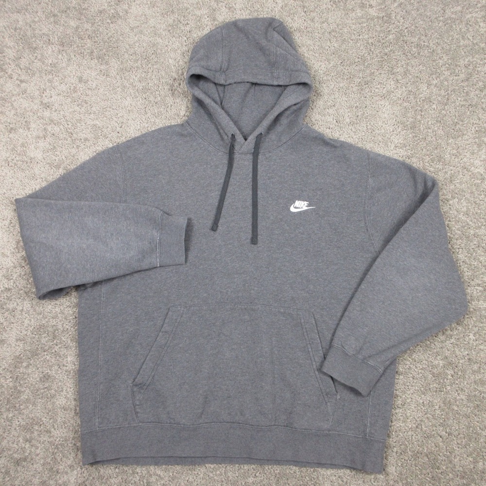 Nike Sweater Mens XL Gray Sportswear Club Fleece Pullover Hoodie Sweatshirt